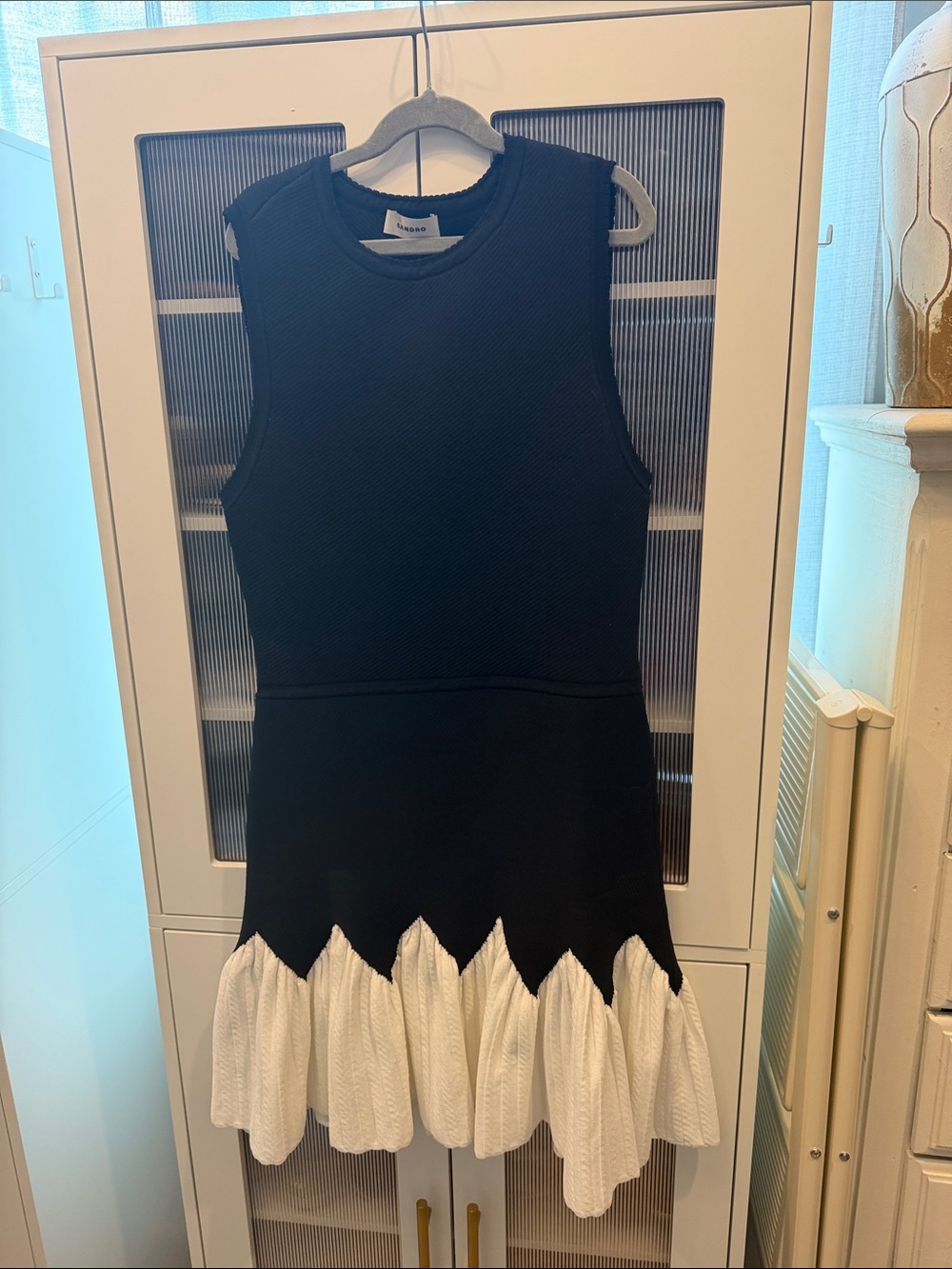 Sandro Two-tone mini knit dress